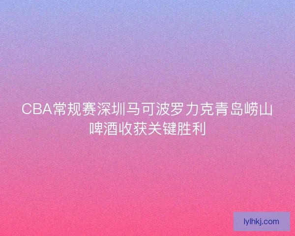CBA常规赛深圳马可波罗力克青岛崂山啤酒收获关键胜利