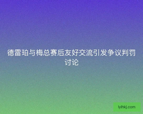 德雷珀与梅总赛后友好交流引发争议判罚讨论